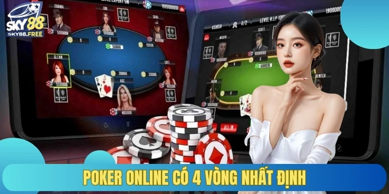 Poker online có 4 vòng nhất định